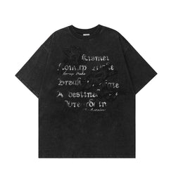 Flower Affixed Cloth Embroidered T-shirt For Men | LUXETHREAD