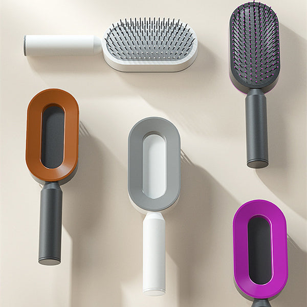 Self Cleaning Hair Brush For Women One-key Cleaning Hair Loss Airbag Massage Scalp Comb Anti-Static Hairbrush | LUXETHREAD 