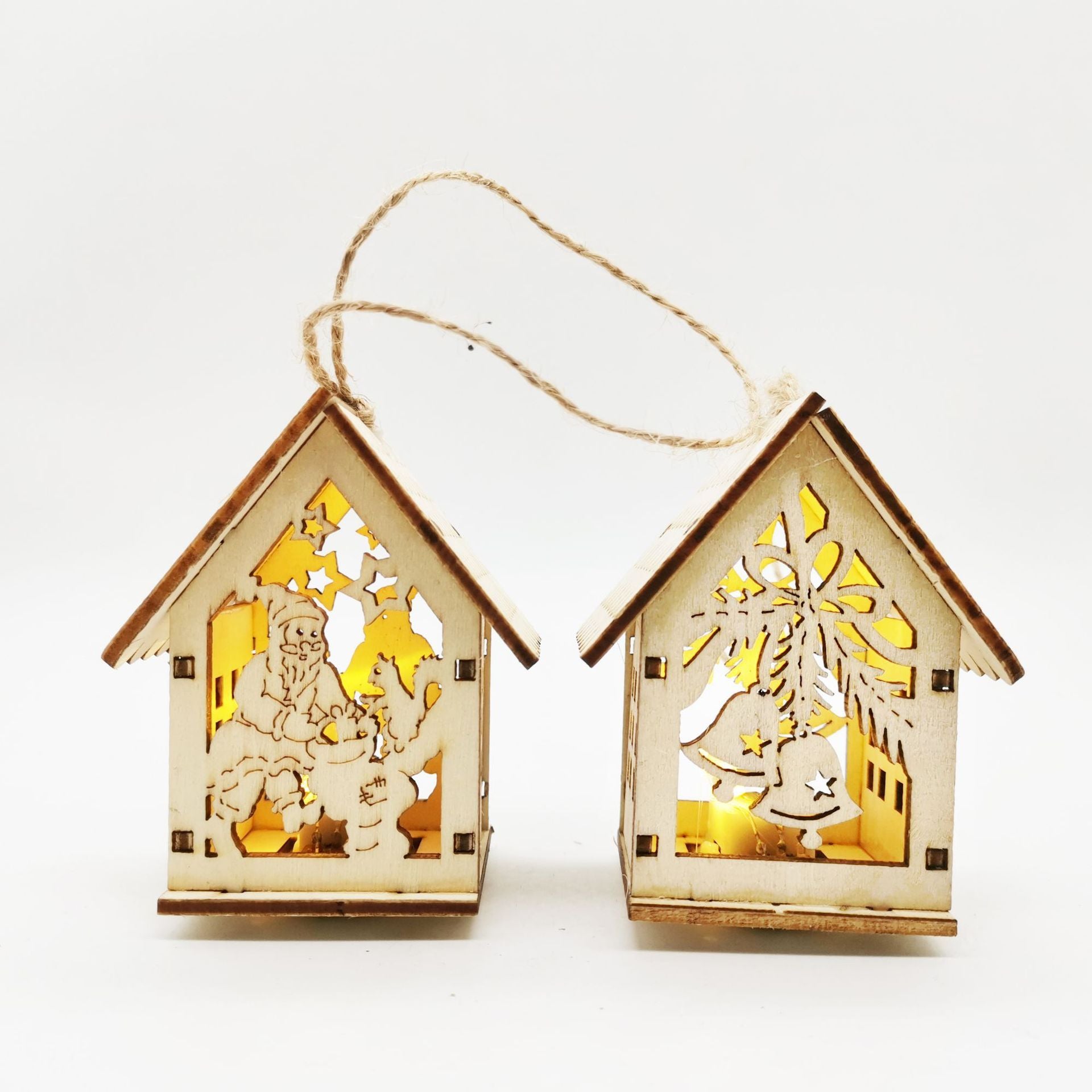 Christmas Wooden Craftwork Christmas Small House Decorations | LUXETHREAD