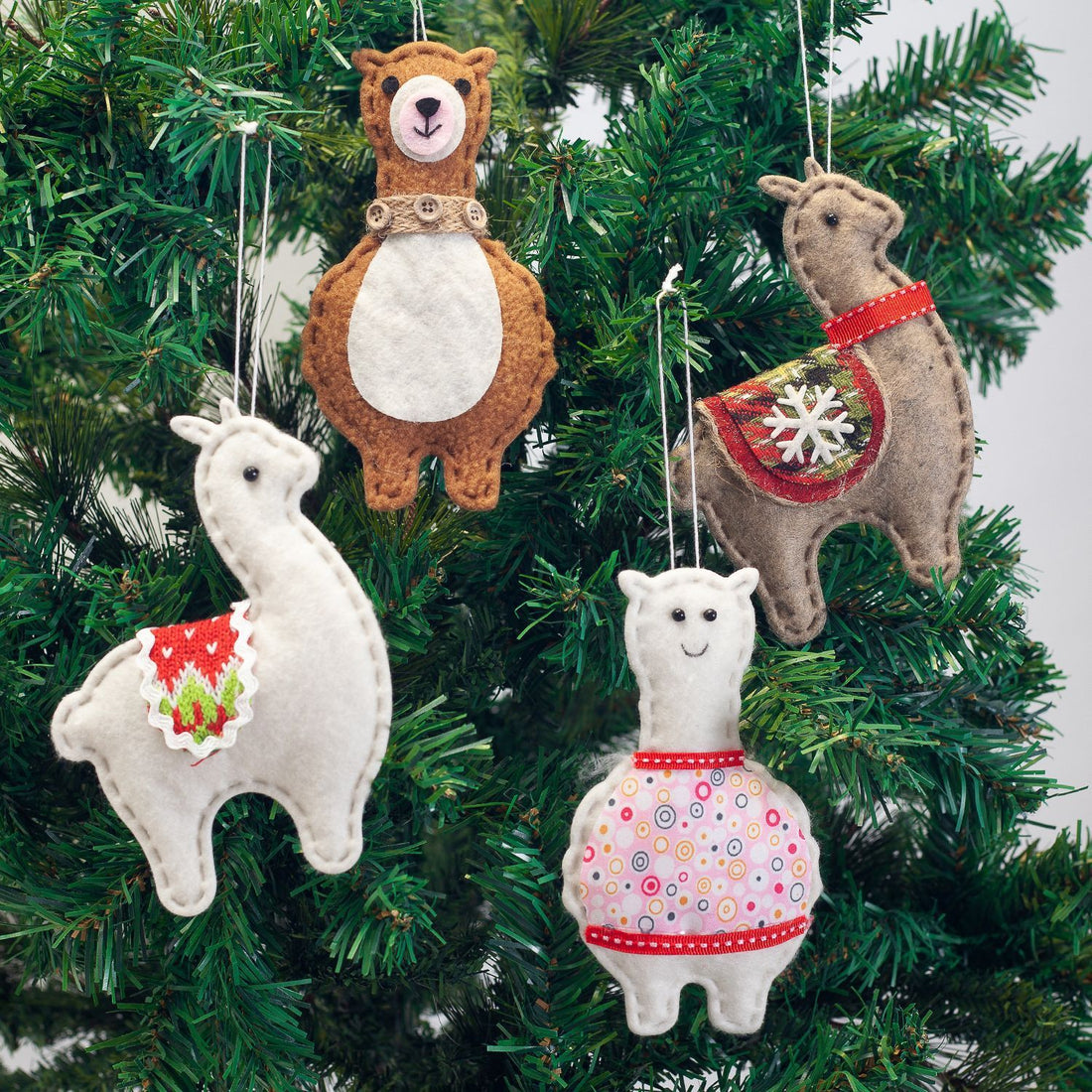 Creative Christmas Tree Alpaca Decoration Pendant Set | LUXETHREAD