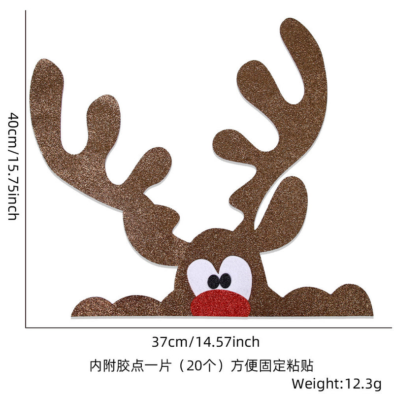 Christmas Decorations Felt Cloth Door Sticker Decoration | LUXETHREAD