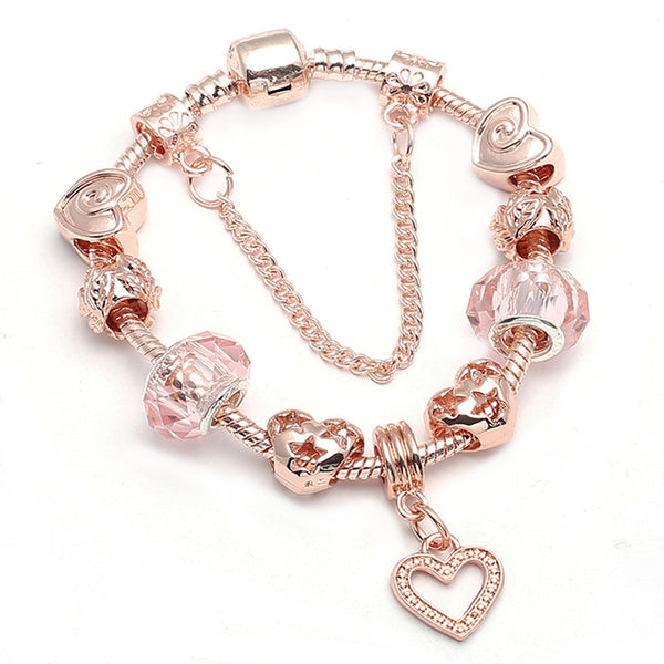 Women's Love Geometric Rose Gold Bracelet | LUXETHREAD
