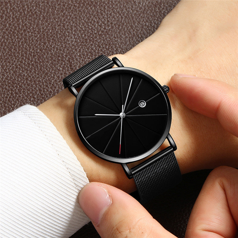 Simple calendar watch male creative waterproof quartz watch | LUXETHREAD