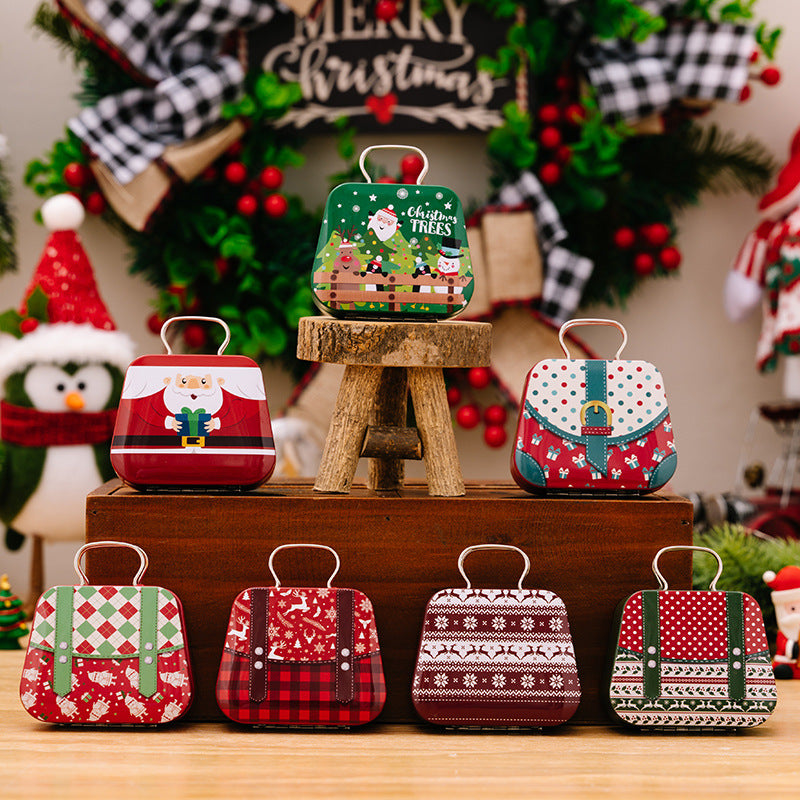 Christmas Decoration Supplies Tinplate Handbag Candy Box | LUXETHREAD