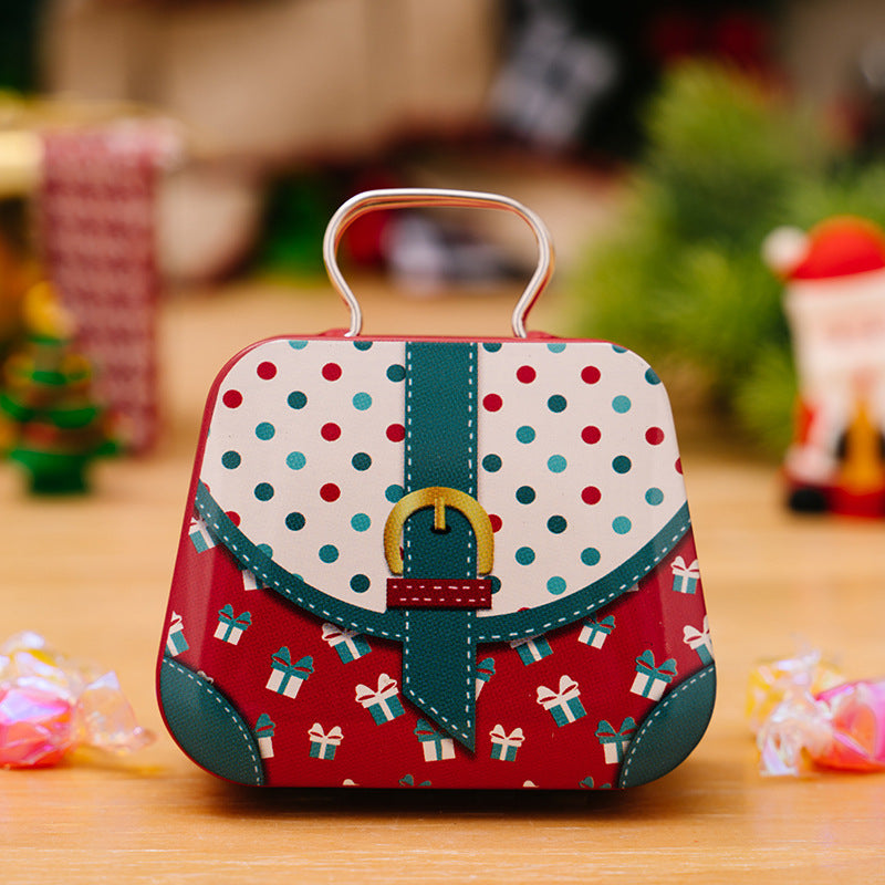 Christmas Decoration Supplies Tinplate Handbag Candy Box | LUXETHREAD