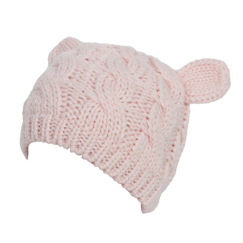 Hand Made 3D Cute Knitted Cat Ear Beanie For Winter | LUXETHREAD
