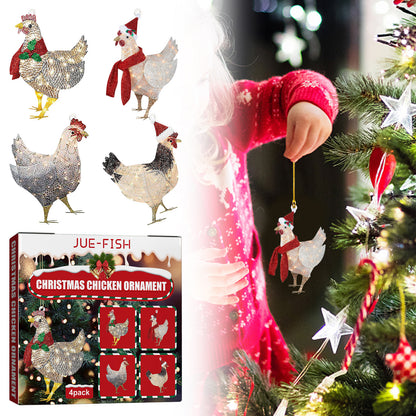 Home Holiday Party Christmas Tree Atmosphere Decoration Chicken Pendant | LUXETHREAD