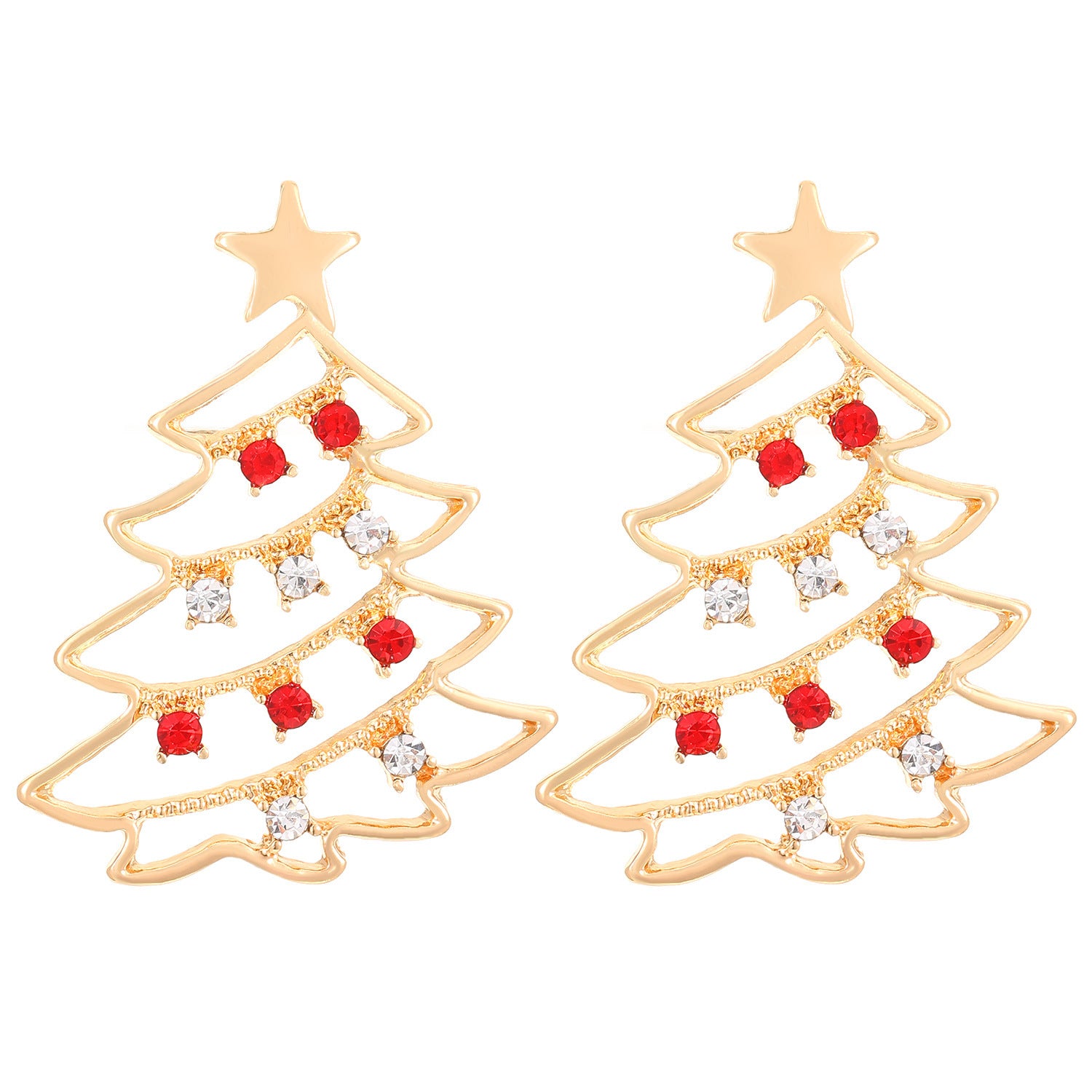 Colorful Zircon Christmas Tree Earrings | LUXETHREAD